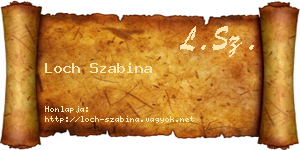 Loch Szabina névjegykártya